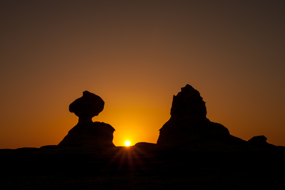 Zonsondergang in de Witte Woestijn