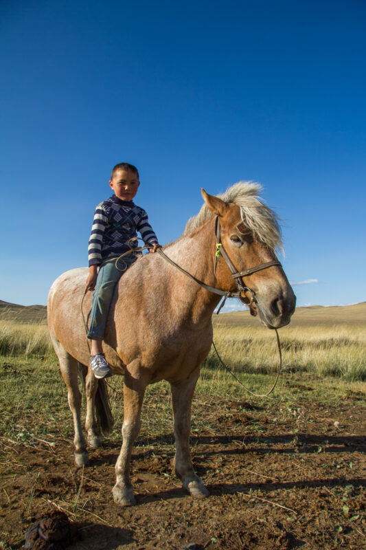 Mongoolse kinderen kunnen eerder paardrijden dan lopen