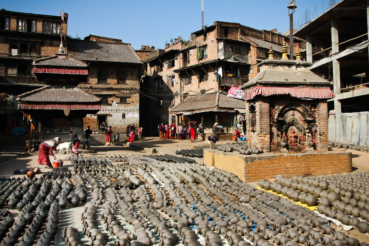 Pottenbakkersplein in Bhaktapur