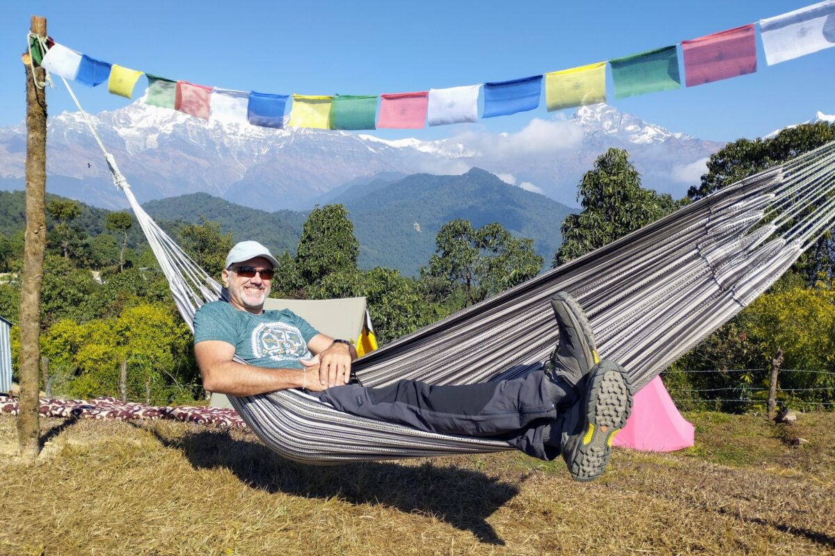 Pauze tijdens Annapurna trekking