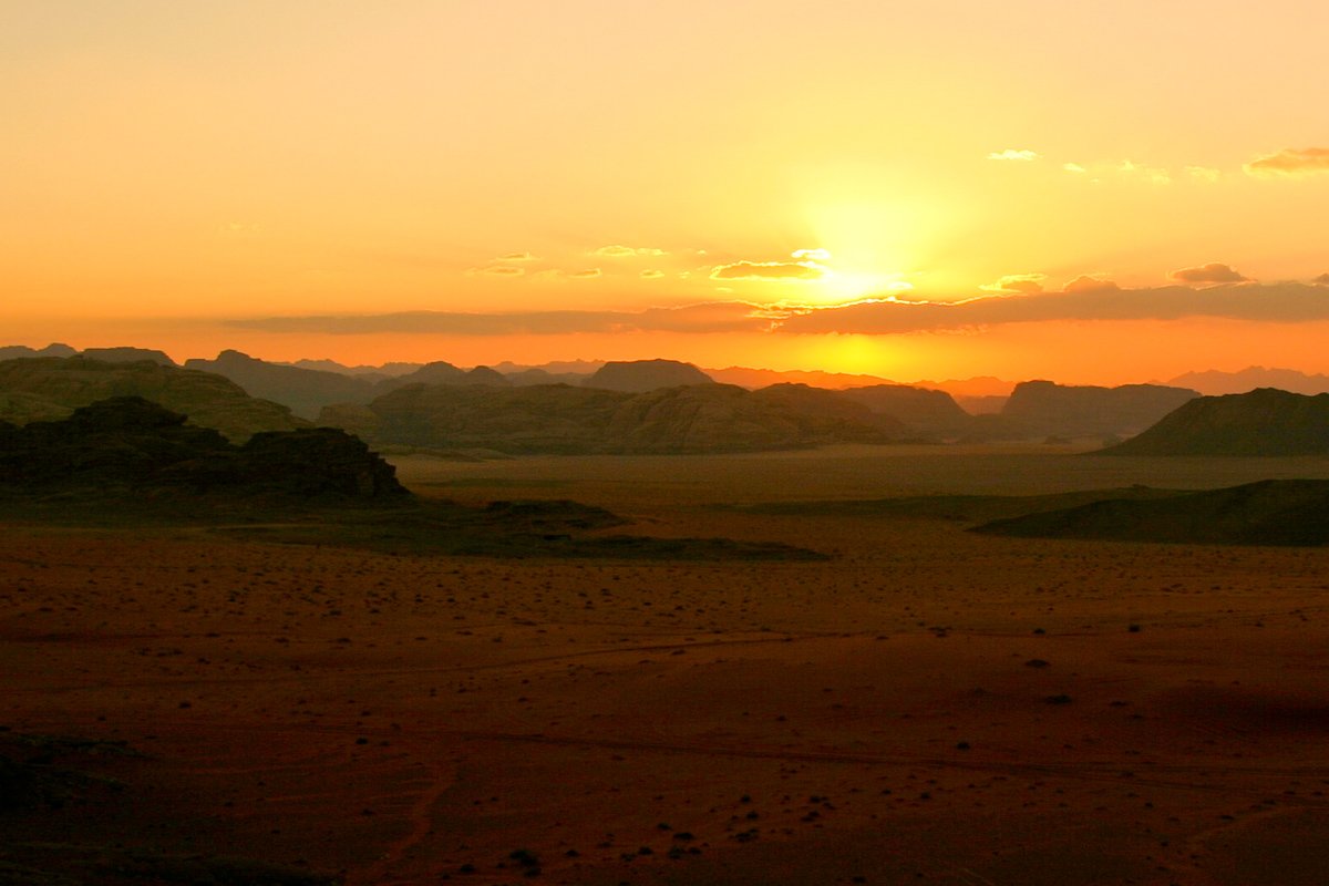 Zonsondergang Wadi Rum