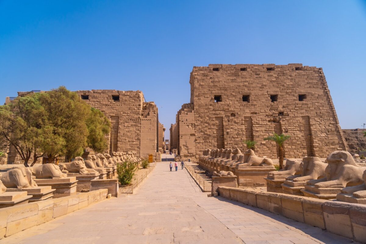 Sfinxenallee Karnak, tempels Egypte