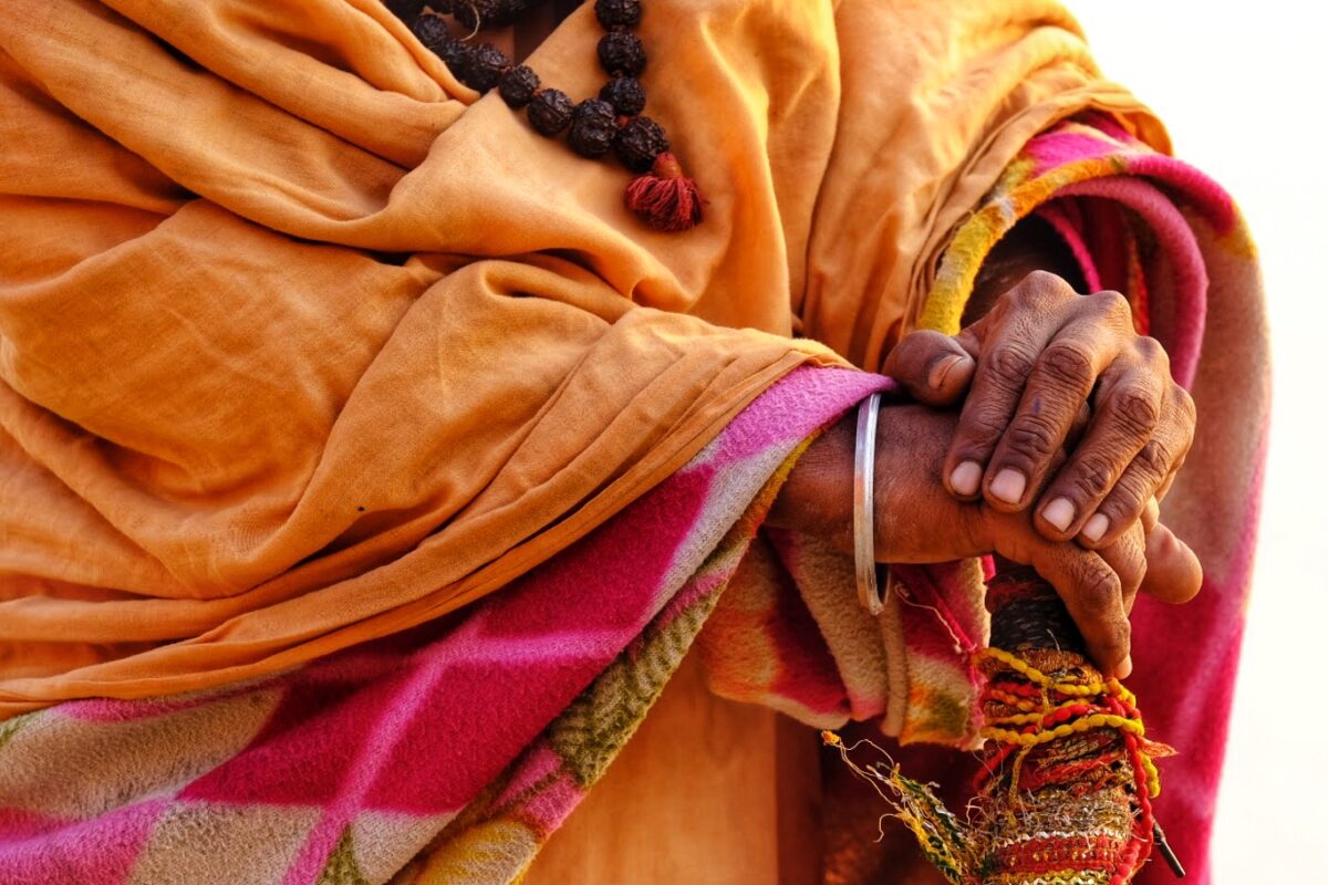 Detailfoto van een sadhu
