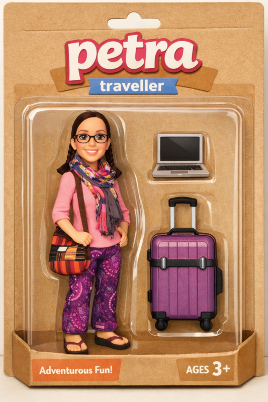 Ai pop in een speelgoed doos