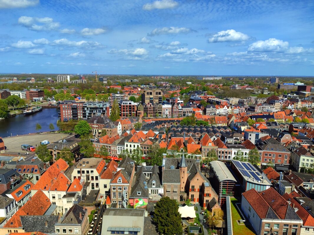 Uitzicht vanaf De Peperbus in Zwolle tijdens weekendje Overijssel